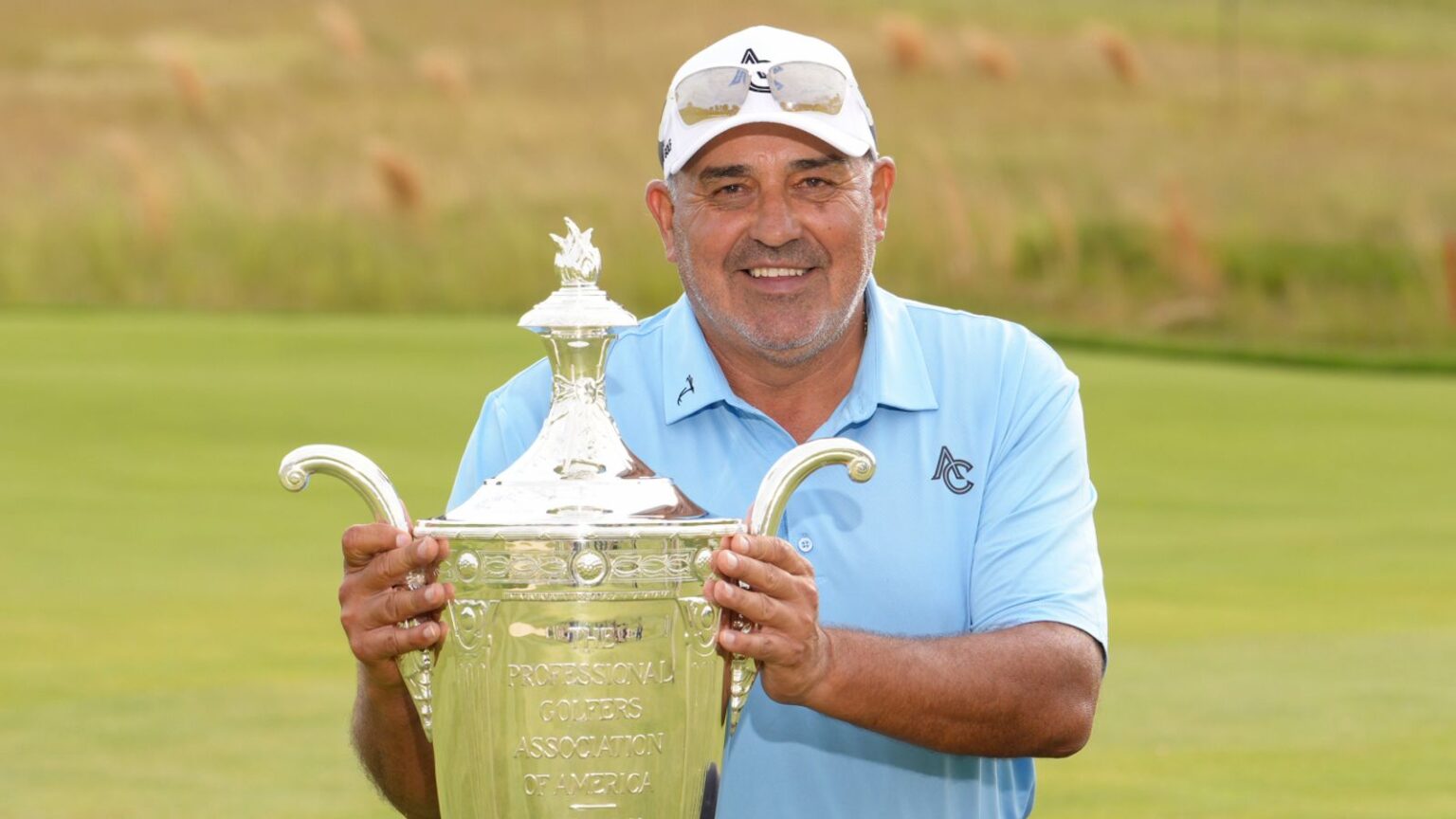 Cabrera rallies past Harrington to win Senior PGA Championship